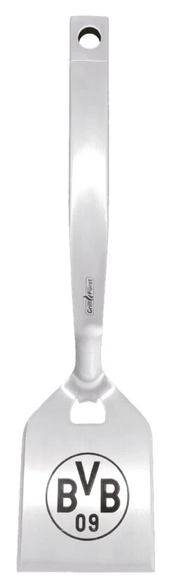 Grillfürst Premium Grillbesteck Set Mit Grillzange, -Wender Und -Gabel - Borussia Dortmund Edition In Geschenkverpackung -Grillzubehörladen BVB Premium Grillwender Edelstahl