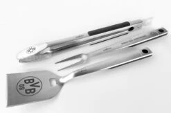 Grillfürst Premium Grillbesteck Set Mit Grillzange, -Wender Und -Gabel - Borussia Dortmund Edition In Geschenkverpackung -Grillzubehörladen Borussia Dortmund Premium Grillbesteck Wender Zange Gabel