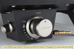 COZZE Pizzaofen Gas 42,5 Cm (17") Mit Thermometer - Inkl. Pizzastein -Grillzubehörladen COZZE PizzaofenGas Anschluss 1