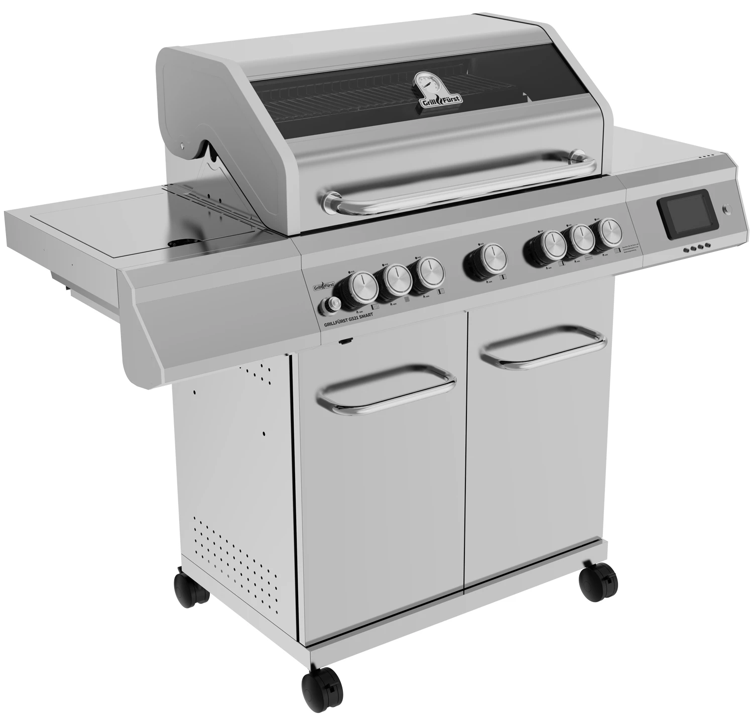 Grillfürst G521G Smart Grill - Mit Automatischer Temperatursteuerung, Hochtemperaturbrenner, Heckbrenner Und Gusseisen Rosten 1 Grillfürst G521G Smart Grill - Mit Automatischer Temperatursteuerung, Hochtemperaturbrenner, Heckbrenner Und Gusseisen Rosten