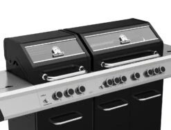 Grillfürst G750G 7-Brenner Doppelkammer - Gasgrill Mit Hochtemperaturbrenner, Seitenkocher, Heckbrenner Und Gusseisen Rosten -Grillzubehörladen Grillfuerst G750 Doppelkammer Gasgrill Garraum getrennt