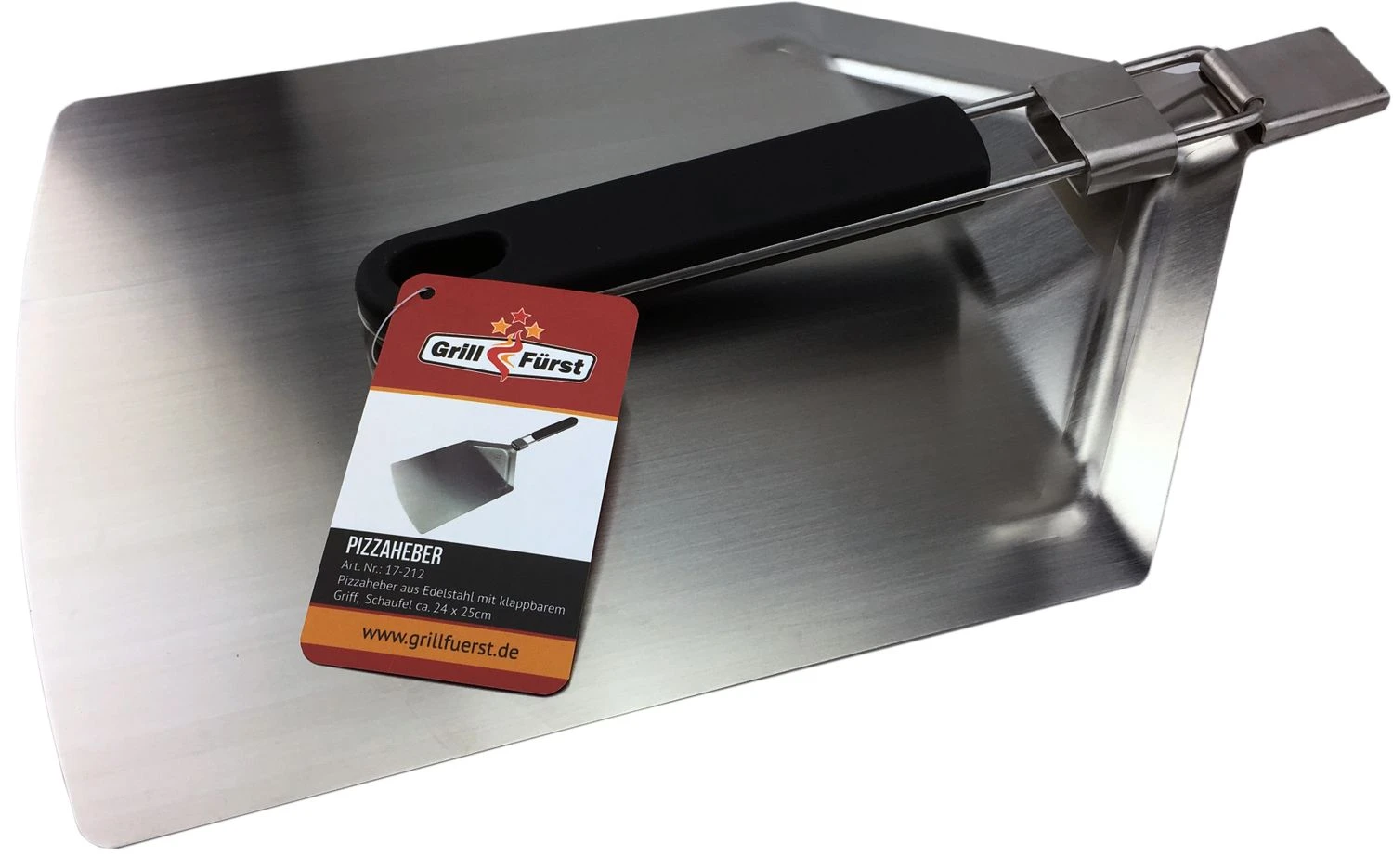 Grillfürst Pizzaheber / Pizzaschieber Edelstahl Klappbar 1 Grillfürst Pizzaheber / Pizzaschieber Edelstahl Klappbar