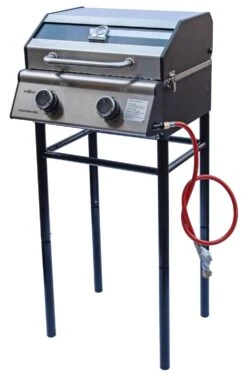 Grillfürst G201E 2-Brenner Gasgrill Portabel V2 - Campinggrill / Balkongrill 50mbar - Inkl. Untergestell -Grillzubehörladen Grillfuerst Untergestell G201