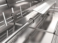 Knister Edelstahl-Gasgrill - Ausziehbarer Kompaktgrill -Grillzubehörladen Knister Edelstahl Gasgrill Kompaktgrill Brenner Detail