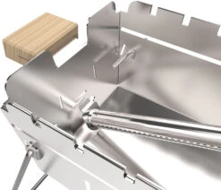 Knister Edelstahl-Gasgrill - Ausziehbarer Kompaktgrill -Grillzubehörladen Knister Edelstahl Gasgrill Kompaktgrill Montage Brenner