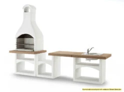Palazzetti Outdoor Küche: Modul Grillkamin Brioni Inkl. Montagematerial -Grillzubehörladen Palazzetti Grillkamin Brioni Outdoor Kueche Kombi 1